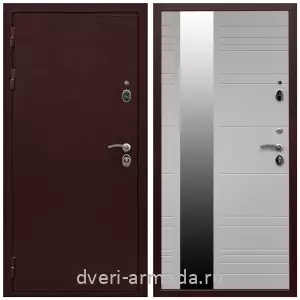 Входные двери со вставками, Дверь входная Армада Престиж 2 Антик медь / МДФ 16 мм ФЛЗ-Сити Белый матовый