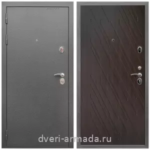 Входные двери 2050 мм, Дверь входная Армада Оптима Антик серебро /МДФ 16 мм  ФЛ-86 Венге структурный