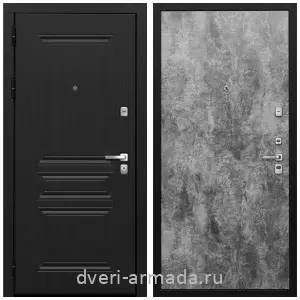 Готовые входные двери, Дверь входная Армада Экстра МДФ 10 мм ФЛ-243 Черная шагрень / МДФ 6 мм ПЭ Цемент темный
