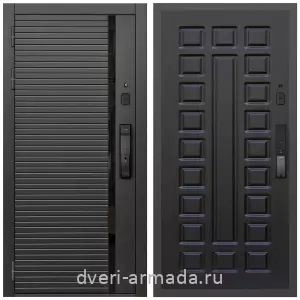 Входные двери 2050 мм, Умная входная смарт-дверь Армада Каскад BLACK МДФ 10 мм Kaadas K9 / МДФ 16 мм ФЛ-183 Венге