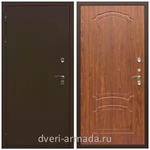 Левые входные двери, Дверь входная элитная Армада Термо Молоток коричневый/ МДФ 6 мм ФЛ-140 Морёная берёза для загородного дома  с шумоизоляцией