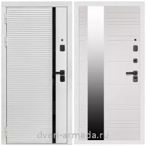 Входные двери со вставками, Дверь входная Армада Каскад WHITE МДФ 10 мм / МДФ 16 мм ФЛЗ-Сити Белый матовый