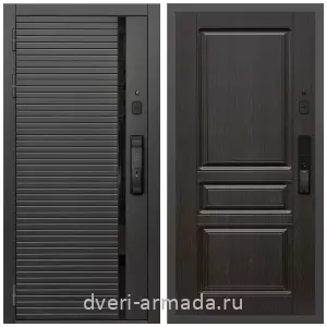 Готовые входные двери, Умная входная смарт-дверь Армада Каскад BLACK МДФ 10 мм Kaadas K9 / МДФ 16 мм ФЛ-243 Венге