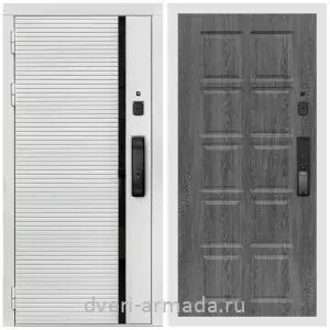 Готовые входные двери, Умная входная смарт-дверь Армада Каскад WHITE МДФ 10 мм Kaadas K9 / МДФ 10 мм ФЛ-38 Дуб Филадельфия графит