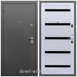 Входные двери 2050 мм, Дверь входная Армада Гарант / МДФ 16 мм СБ-14 Сандал белый стекло черное