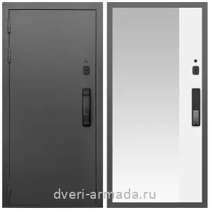 Входные двери 2050 мм, Умная входная смарт-дверь Армада Гарант Kaadas K9/ МДФ 16 мм ФЛЗ-Панорама-1, Белый матовый