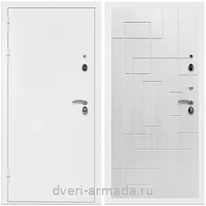Левые входные двери, Дверь входная Армада Оптима Белая шагрень / МДФ 16 мм ФЛ-57 Белый жемчуг