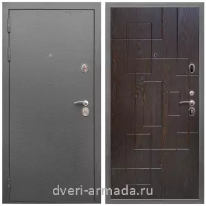 Входные двери 2050 мм, Дверь входная Армада Оптима Антик серебро / МДФ 16 мм ФЛ-57 Дуб шоколад