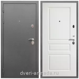 Входные двери Лондон, Дверь входная Армада Оптима Антик серебро / МДФ 16 мм ФЛ-243 Белый матовый