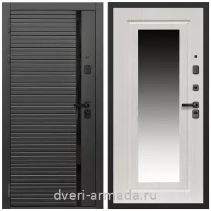 Входные двери со вставками, Дверь входная Армада Каскад BLACK МДФ 10 мм / МДФ 16 мм ФЛЗ-120 Дуб белёный