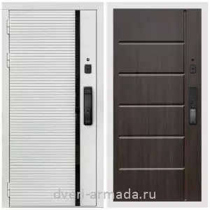 Входные двери 2050 мм, Умная входная смарт-дверь Армада Каскад WHITE МДФ 10 мм Kaadas K9 / МДФ 10 мм ФЛ-102 Эковенге