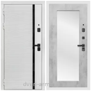 Входные двери со вставками, Дверь входная Армада Каскад WHITE МДФ 10 мм / МДФ 16 мм ФЛЗ-Пастораль, Бетон светлый