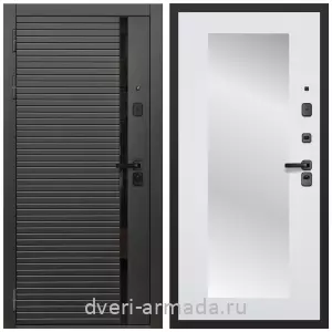 Входные двери со вставками, Дверь входная Армада Каскад BLACK МДФ 10 мм / МДФ 16 мм ФЛЗ-Пастораль, Белый матовый