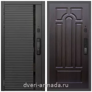 Современные входные двери, Умная входная смарт-дверь Армада Каскад BLACK МДФ 10 мм Kaadas K9 / МДФ 6 мм ФЛ-58 Венге