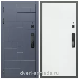 Современные входные двери, Умная входная смарт-дверь Армада Аккорд МДФ 10 мм Kaadas K9 / МДФ 10 мм Гладкая Белый матовый