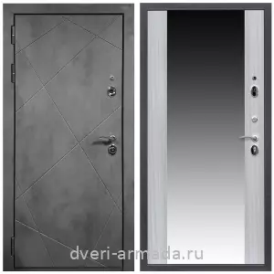 Входные двери со вставками, Дверь входная Армада Лофт МДФ 16 мм ФЛ-291 Бетон тёмный / МДФ 16 мм СБ-16 Сандал белый