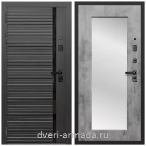 Входные двери со вставками, Дверь входная Армада Каскад BLACK МДФ 10 мм / МДФ 16 мм ФЛЗ-Пастораль, Бетон темный