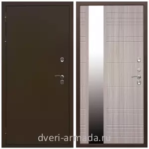 Входные двери со вставками, Дверь входная уличная в дом Армада Термо Молоток коричневый/ МДФ 16 мм ФЛЗ-Сити Сандал белый