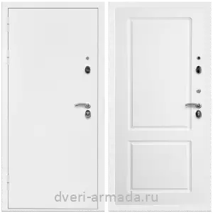 Левые входные двери, Дверь входная Армада Оптима Белая шагрень / МДФ 16 мм ФЛ-117 Белый матовый