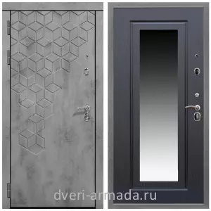 Входные двери со вставками, Дверь входная Армада Квадро МДФ 16 мм Бетон тёмный / МДФ 16 мм ФЛЗ-120 Венге