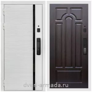 Современные входные двери, Умная входная смарт-дверь Армада Каскад WHITE МДФ 10 мм Kaadas K9 / МДФ 6 мм ФЛ-58 Венге