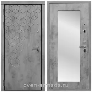 Входные двери со вставками, Дверь входная Армада МДФ 16 мм Квадро Бетон тёмный /  МДФ 16 мм ФЛЗ-пастораль, Бетон темный