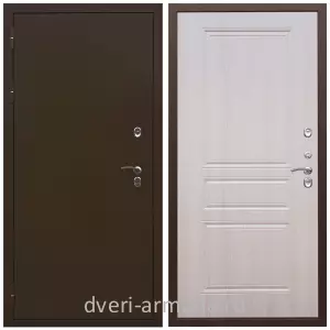 Готовые входные двери, Дверь входная уличная в частный дом Армада Термо Молоток коричневый/ МДФ 6 мм ФЛ-243 Лиственница беж морозостойкая с панелями МДФ