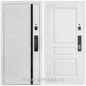 Современные входные двери, Умная входная смарт-дверь Армада Каскад WHITE МДФ 10 мм Kaadas K9 / МДФ 16 мм ФЛ-243 Белый матовый
