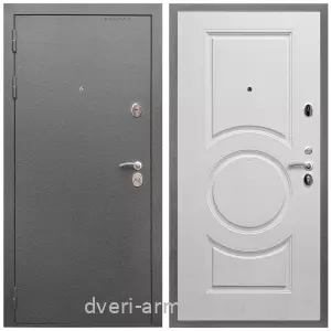 Левые входные двери, Дверь входная Армада Оптима Антик серебро / МДФ 16 мм МС-100 Белый матовый