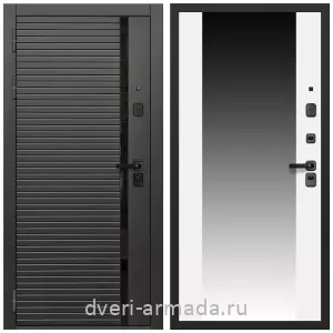 Входные двери со вставками, Дверь входная Армада Каскад BLACK МДФ 10 мм / МДФ 16 мм СБ-16 Белый матовый