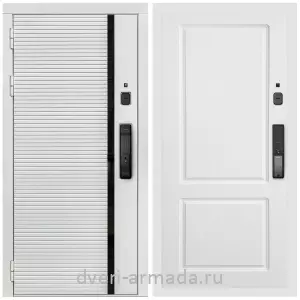 Современные входные двери, Умная входная смарт-дверь Армада Каскад WHITE МДФ 10 мм Kaadas K9 / МДФ 16 мм ФЛ-117 Белый матовый