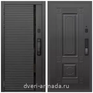 Готовые входные двери, Умная входная смарт-дверь Армада Каскад BLACK МДФ 10 мм Kaadas K9 / МДФ 16 мм ФЛ-2 Венге