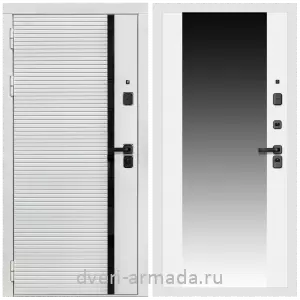 Входные двери со вставками, Дверь входная Армада Каскад WHITE МДФ 10 мм / МДФ 16 мм СБ-16 Белый матовый