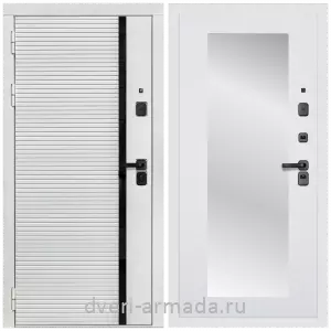 Входные двери со вставками, Дверь входная Армада Каскад WHITE МДФ 10 мм / МДФ 16 мм ФЛЗ-Пастораль, Белый матовый