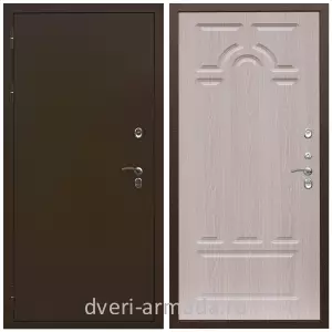 Готовые входные двери, Дверь входная уличная в частный дом Армада Термо Молоток коричневый/ МДФ 6 мм ФЛ-58 Дуб белёный с терморазрывом морозостойкая