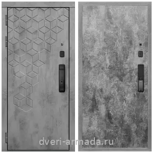 Современные входные двери, Дверь входная Армада Квадро МДФ 16 мм Kaadas K9 / МДФ 6 мм ПЭ Цемент темный