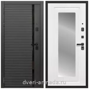 Входные двери со вставками, Дверь входная Армада Каскад BLACK МДФ 10 мм / МДФ 16 мм ФЛЗ-120 Ясень белый