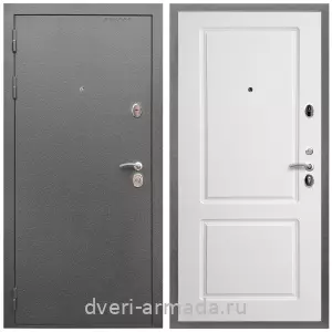 Входные двери 2050 мм, Дверь входная Армада Оптима Антик серебро / МДФ 16 мм ФЛ-117 Белый матовый