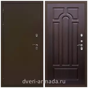 Входные двери на заказ, Дверь входная железная наружная в частный дом Армада Термо Молоток коричневый/ МДФ 6 мм ФЛ-58 Венге с терморазрывом