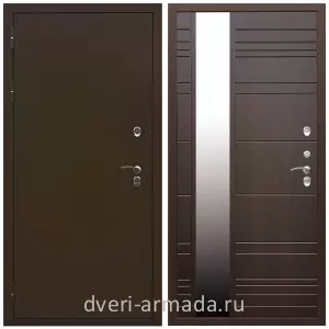 Входные двери со вставками, Дверь входная уличная в дом Армада Термо Молоток коричневый/ МДФ 16 мм ФЛЗ-Сити Венге