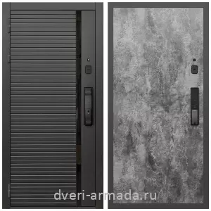 Современные входные двери, Умная входная смарт-дверь Армада Каскад BLACK МДФ 10 мм Kaadas K9 / МДФ 6 мм ПЭ Цемент темный