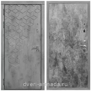 Входные двери МДФ с двух сторон, Дверь входная Армада Квадро Бетон тёмный / МДФ 6 мм ПЭ Цемент темный