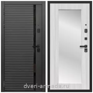 Входные двери со вставками, Дверь входная Армада Каскад BLACK МДФ 10 мм / МДФ 16 мм ФЛЗ-Пастораль, Сандал белый