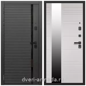 Входные двери со вставками, Дверь входная Армада Каскад BLACK МДФ 10 мм / МДФ 16 мм ФЛЗ-Сити Белый матовый