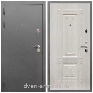 Входные двери 2050 мм, Дверь входная Армада Оптима Антик серебро / МДФ 16 мм ФЛ-2 Дуб белёный
