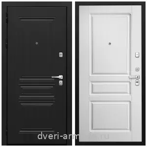 Входные двери МДФ с двух сторон, Дверь входная Армада Экстра МДФ 10 мм ФЛ-243 Черная шагрень / МДФ 16 мм ФЛ-243 Ясень белый